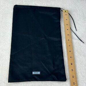PRADA Authentic Navy Blue Satin Shoe Dust Bag w/ Leather Drawstrings 8.5"X13.5"